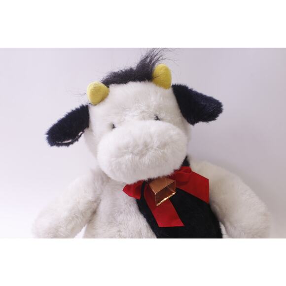 Caltoy Jangles Cow Medium Plush, Copper Bell, White Black Body, ~ 251016-WH 1378 - Picture 2 of 4